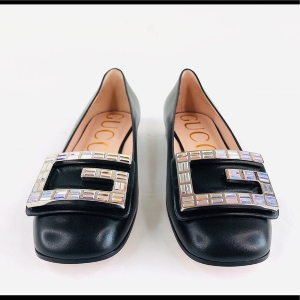 GUCCI Malaga Crystal Square GG Madelyn BALLET Flat - Picture 5 of 12